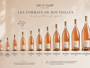 Les différents formats de bouteille de vin rosé du plus petit le PICCOLO au plus grand le Melchisédech