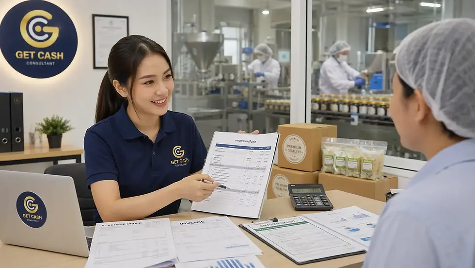 สินเชื่อโรงงานอาหารแปรรูปสำหรับผู้ผลิตอาหารและโรงงาน OEM ที่ต้องซื้อวัตถุดิบ จ่ายค่าแรง ยกระดับมาตรฐาน หรือรอวางบิล พร้อมวิธีเตรียมเอกสารและประเมินวงเงิน