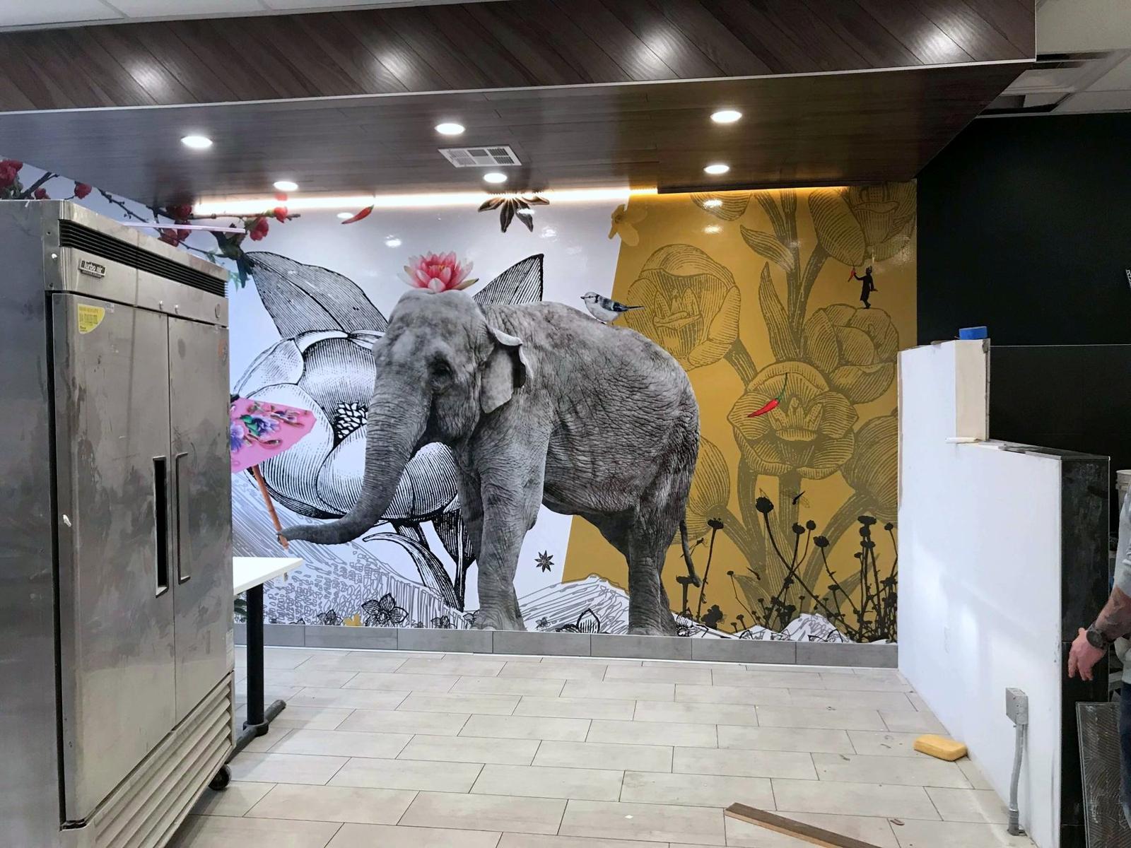 Thai Express dining room interior, restaurant tenant improvement, Las Vegas