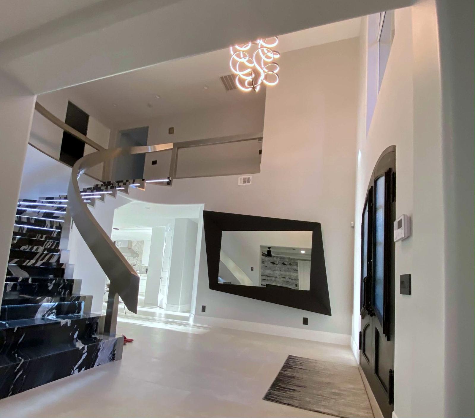 Custom home staircase and interior remodel, residential construction, Las Vegas