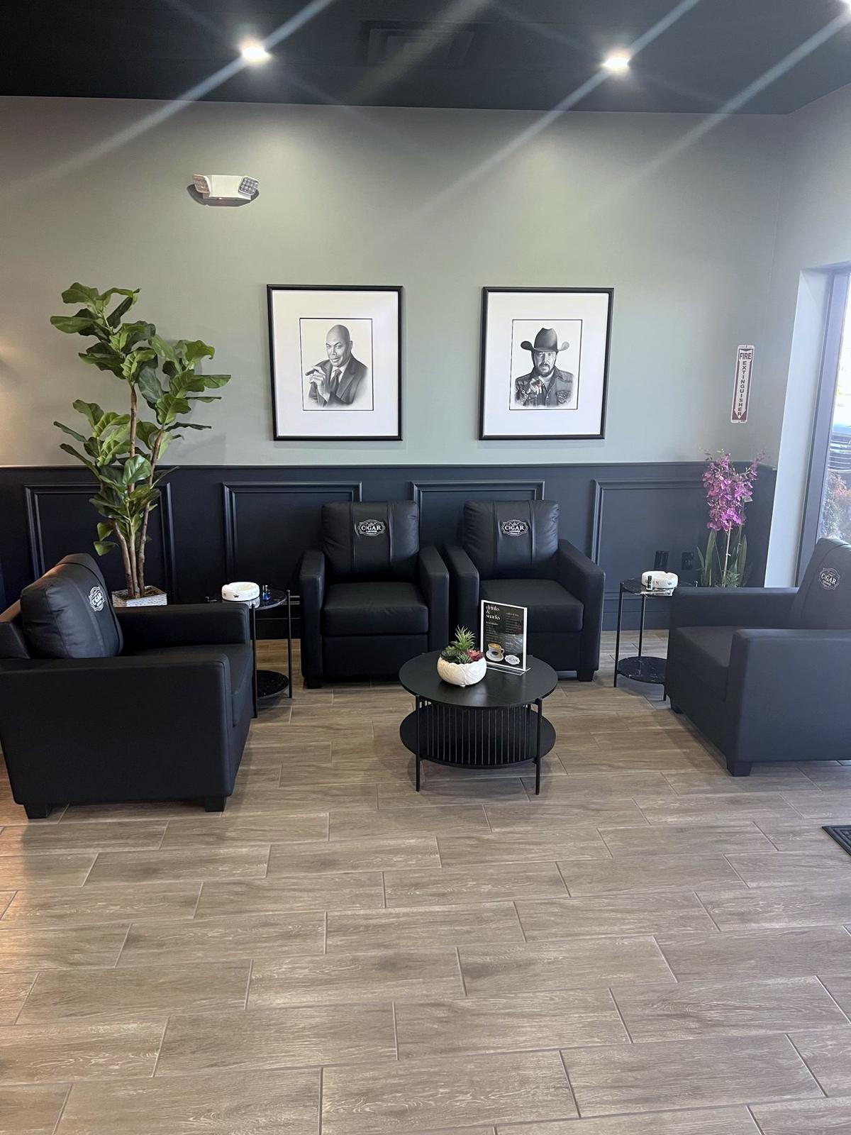 Sunset Cigar Lounge seating area, retail tenant improvement, Henderson