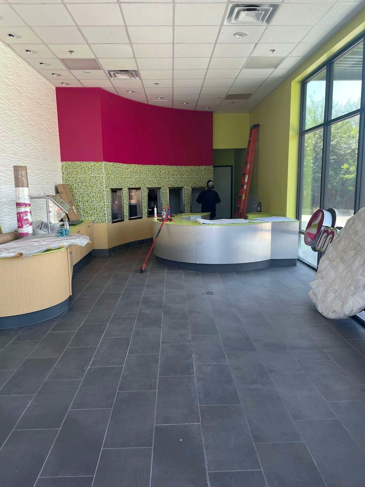 Menchie's Frozen Yogurt interior, restaurant tenant improvement, Las Vegas