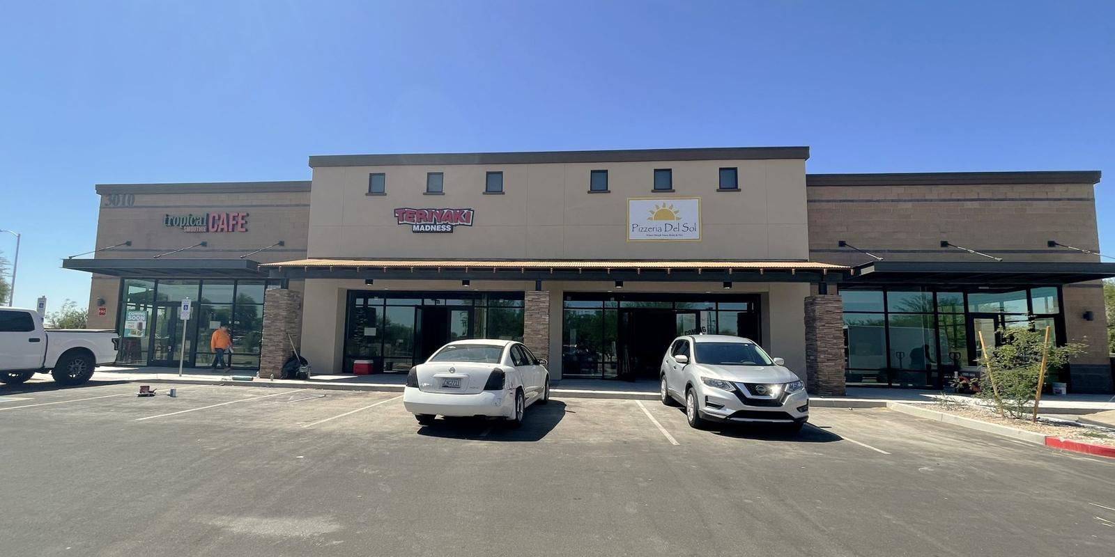Tolleson multi-tenant retail building with drive-thru, ground-up commercial construction, Tolleson, Arizona