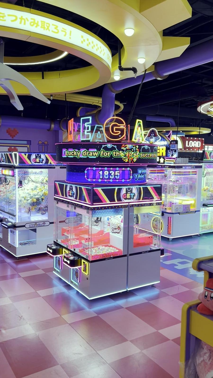 Mega Claw arcade claw machine floor, retail tenant improvement, Las Vegas