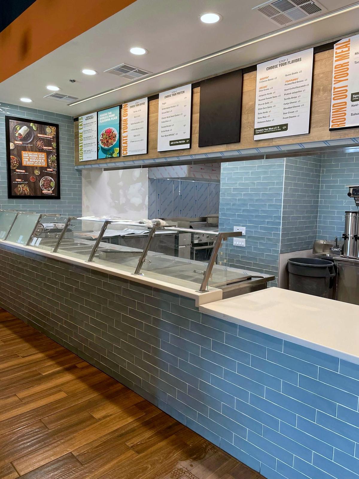Qdoba Mexican Eats order line, restaurant tenant improvement, Las Vegas