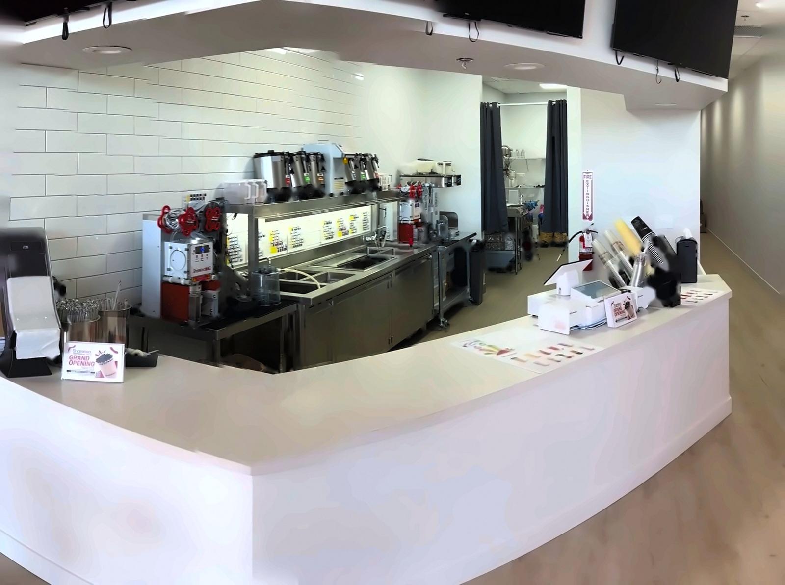 Sharetea service counter and tea bar, restaurant tenant improvement, Las Vegas