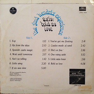 jimihendrix collectorrotily patrick/axis bold as love mono s/africa