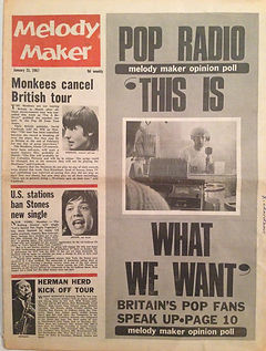 jimi hendrix newspaper 1967 collector / melody maker  january 21, 1967