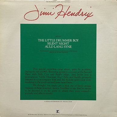 jimi hendrix maxi single vinyl/the little drummer boy... 1979