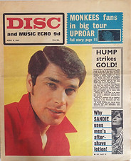 jimi hendrix newspaper collector 1967 / disc music echo april 8, 1967