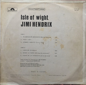 jimi hendrix vinyl album lps/isle of wight uruguay 1973
