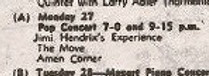 jimi hendrix newspapers 1967 / belfast telegraph AD Concert festival queen's universily 67nov. 9, 1967