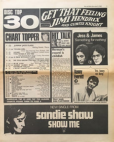 jimi hendrix newspaper/disc music echo june 15 1968