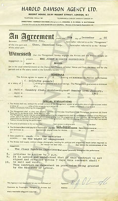 jimi hendrix collector memorabilia an agreement 1966
