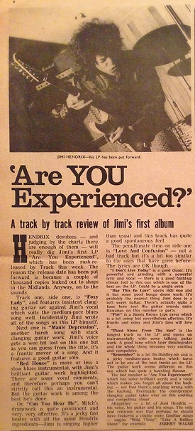 jimi hendrix newspapes 1967 / record mirror june 10, 1967