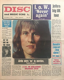 jimi hendrix newspaper 1970 /disc music echo september 5, 1970 / isle of wight festival