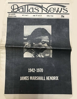 jimi hendrix newspaper 1970 / dallas news / sept. 23 - oct. 13 1970