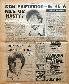 jimi hendrix newspaper/new musical express july 6 1968 ad: woburn music festival 6&7 july 1968