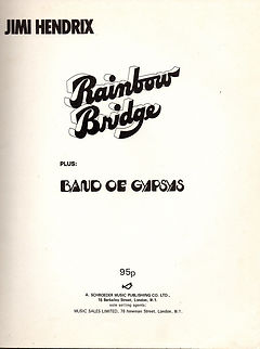 memorabilia jimi hendrix collector/ sheet music book/the jimi hendrix /rainbow bridge