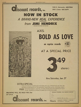jimi hendrix newspapers 1968/the michigan daily :AD concert january 24 1968