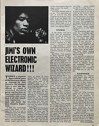 jimi hendrix magazine/beat instrumental january 1968 / jimi's own electronic wizard!!!