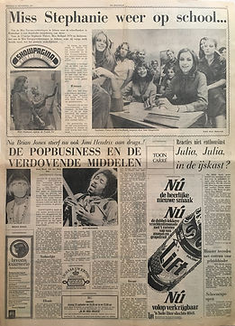 jimi hendrix newspapers 1970 / de telegraaf September 22, 1970