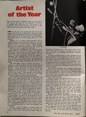 jimi hendrix magazine 1968/billboard december 28 1968/artist of the year jimi hendrix 1968