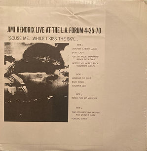 jimi hendrix vinyls bootlegs lp /jimi hendrix live at the los angeles forum " scuse me.... while i kiss the sky "