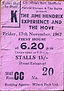 jimi hendrix collector memorabilia ticket/17th november 1967