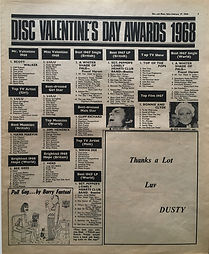 disc valentine's day awards 1968/jimi hendrix newspaper collector