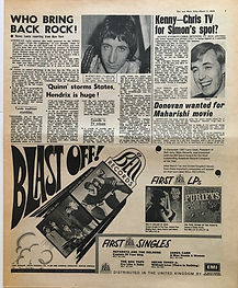 jimi hendrix newspaper/disc music echo 2/3/68