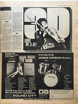 jimi hendrix newspaper 1969/melody maker february 22 1969 jimi in 3d