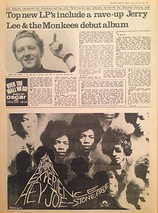 jimi hendrix newspaper 1967 collector / disc music echo january 21, 1967