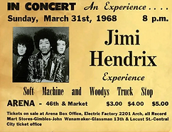 jimi hendrix memoriabilia/ad concert bridgeport connecticut