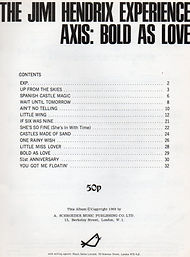 songbook : axis bold as love / jimi hendrix collector vinyls rotily