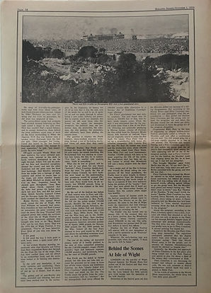 jimi hendrix newspapers 1970 / rolling stone october 1,1970 / isle of wight part2