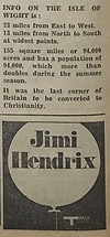 jimi hendrix newspaper 1970 / august 22, 1970 /evening standard full programme isle of wight festival