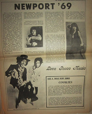 jimi hendrix newspaper 1969/world countdown june 27,1969 /newport pop festival 69