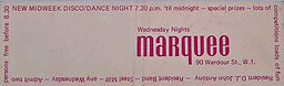 england marquee card/ 1967 to 1969