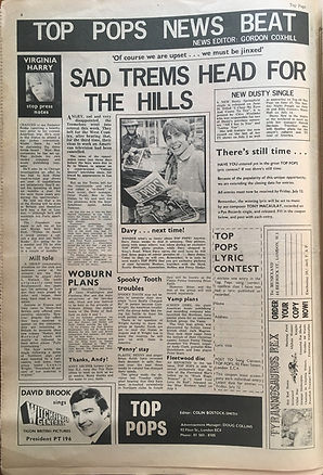 jimi hendrix newspaper/top pops 22/6/1968