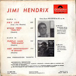jimi hendrix rotily /EP hey joe