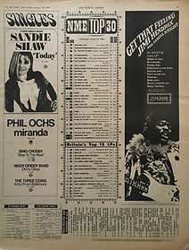 jimi hendrix newspaper/new musical express 27/1/68 top 15LPs