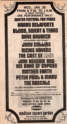 jimi hendrix memorabilia 1970/ winter canival for peace
