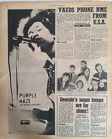 jimi hendrix newspaper 1967/ purple haze AD