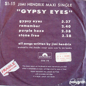 jimi hendrix ep vinyls/gypsy eyes ep new zealand 1971