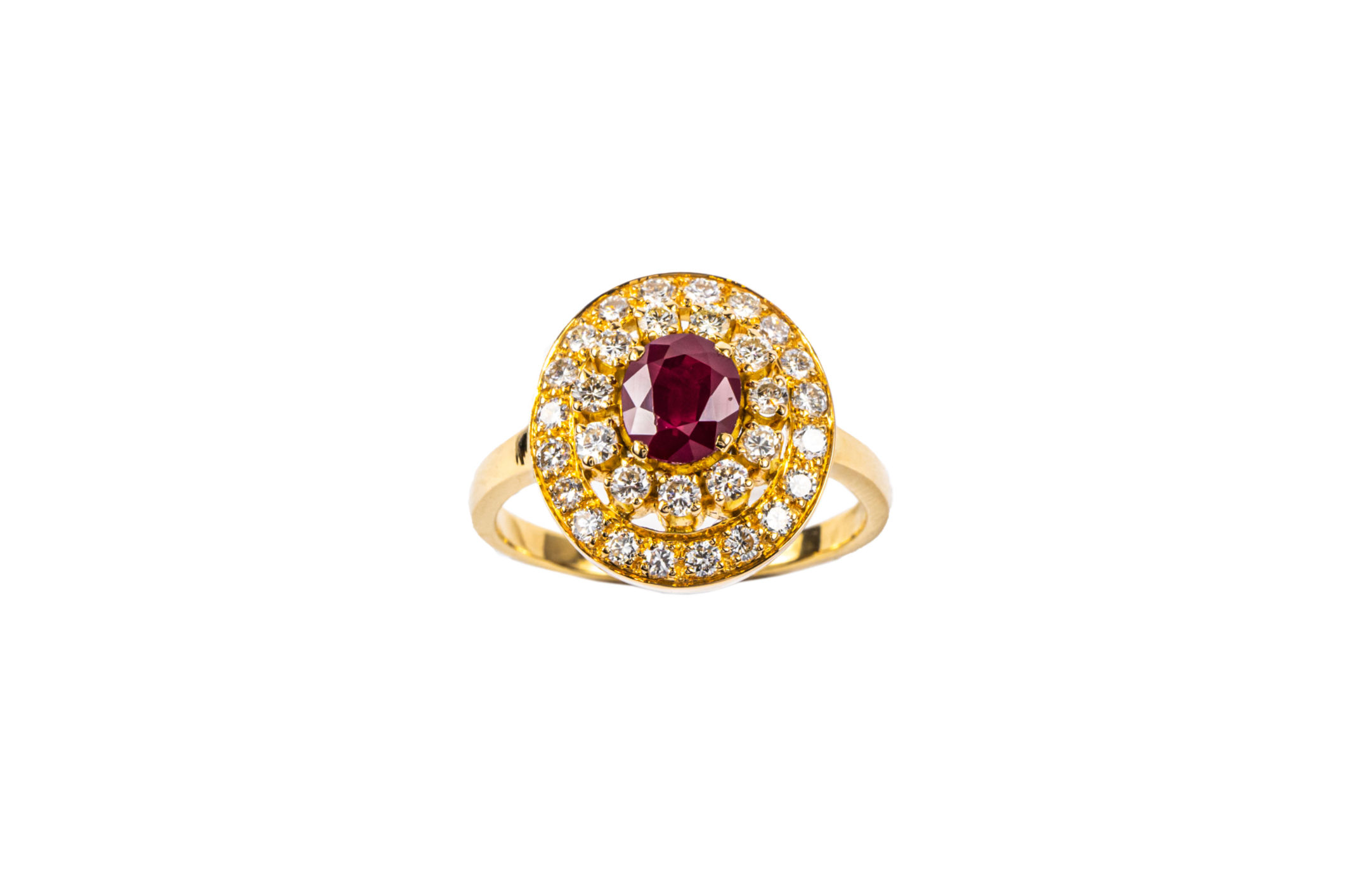Halo Ruby Gold Ring
