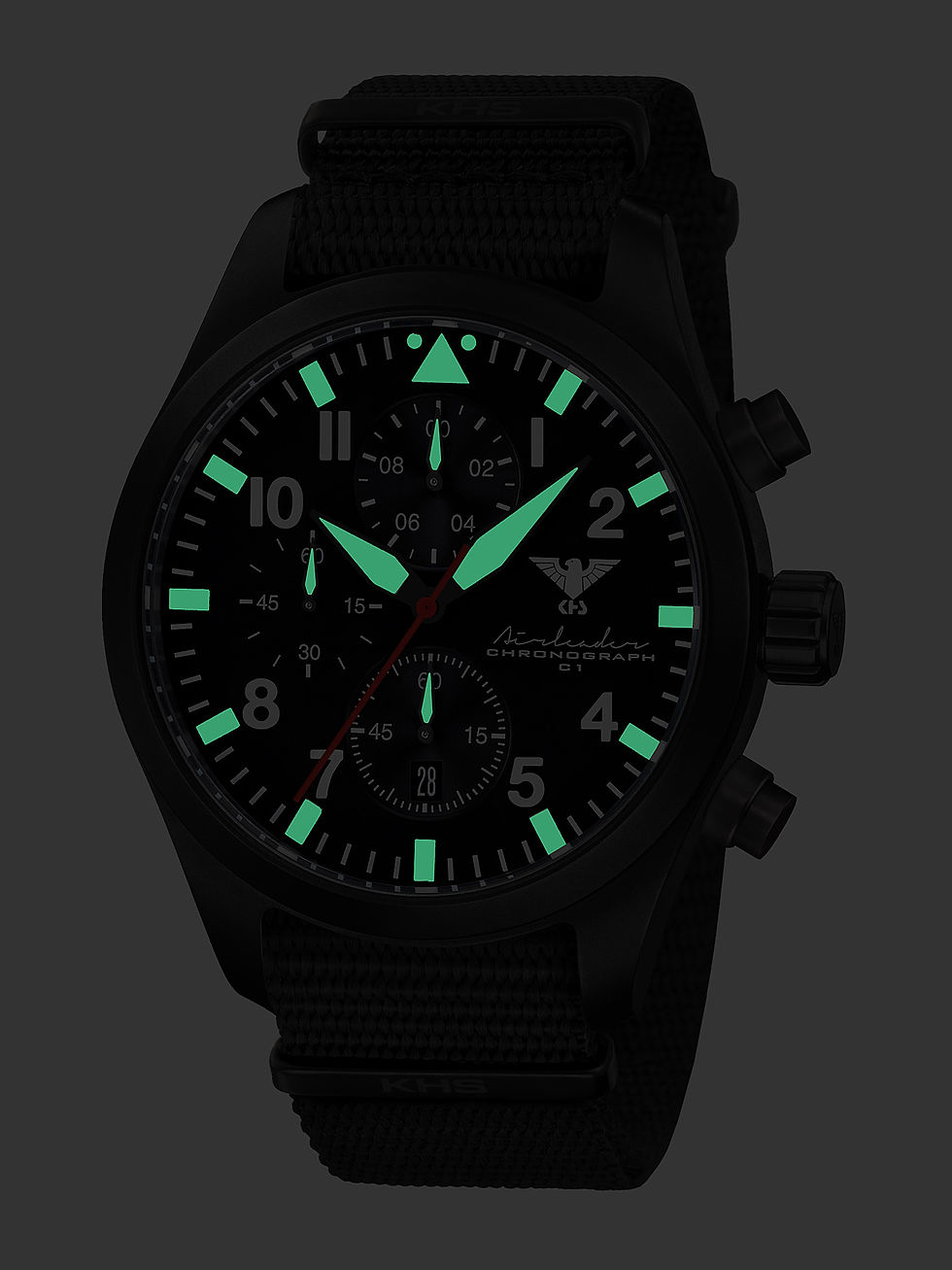 Thumbnail: KHS AIRLEADER BLACK STEEL CHRONOGRAPH