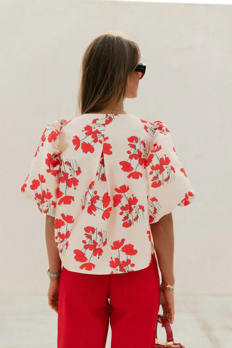 Thumbnail: Charlotte blouse Viola print ecru