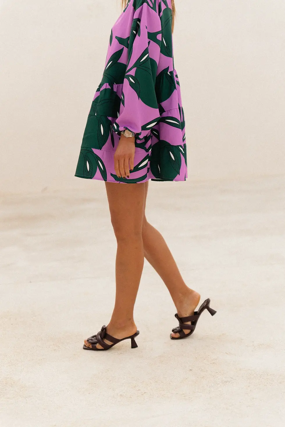 Thumbnail: Philippa short printed dress lilac/green