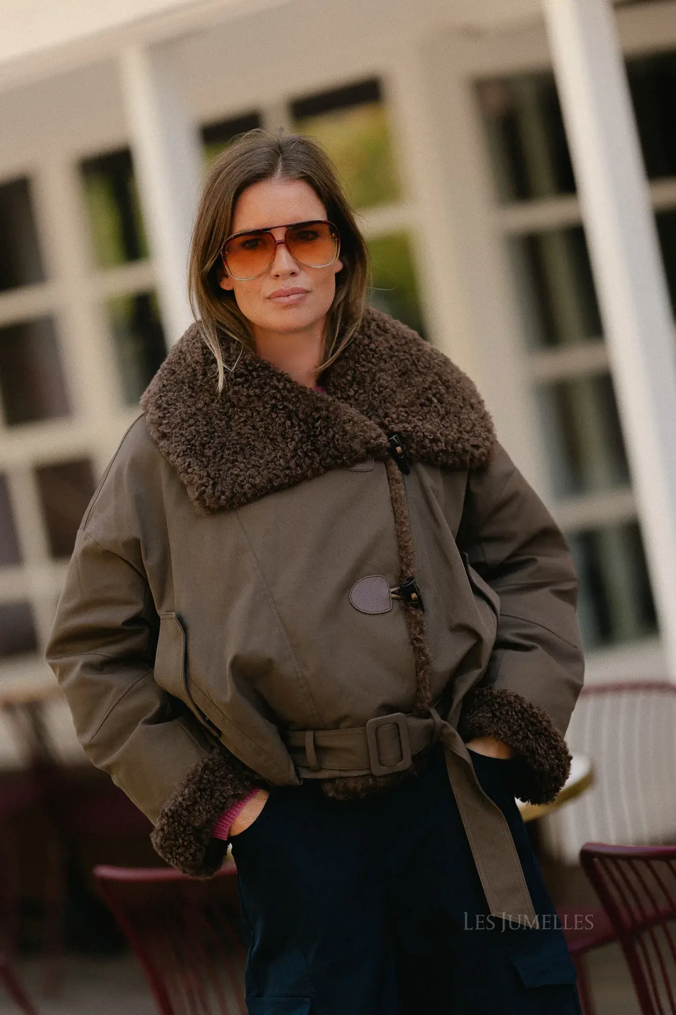 Quinn aviator jacket hot chocolate